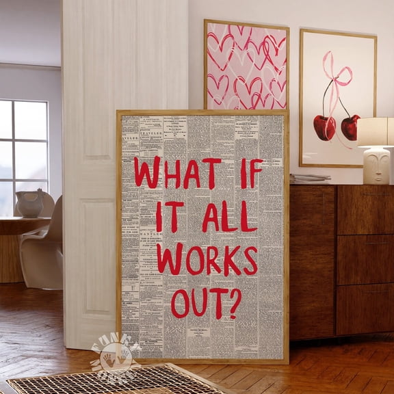 What If It All Works Out Retro Newspaper Wall Art, Unframed Paper Print Size 16x24