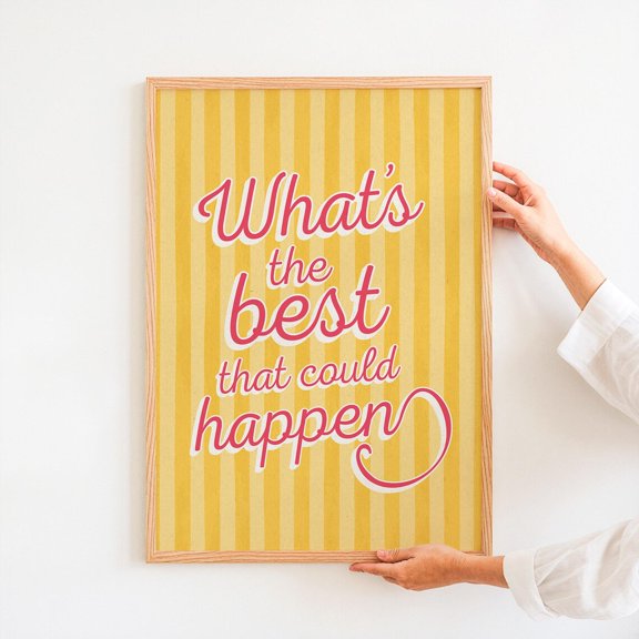 What If It All Works Out Retro Typography Quote Decor Wall Art