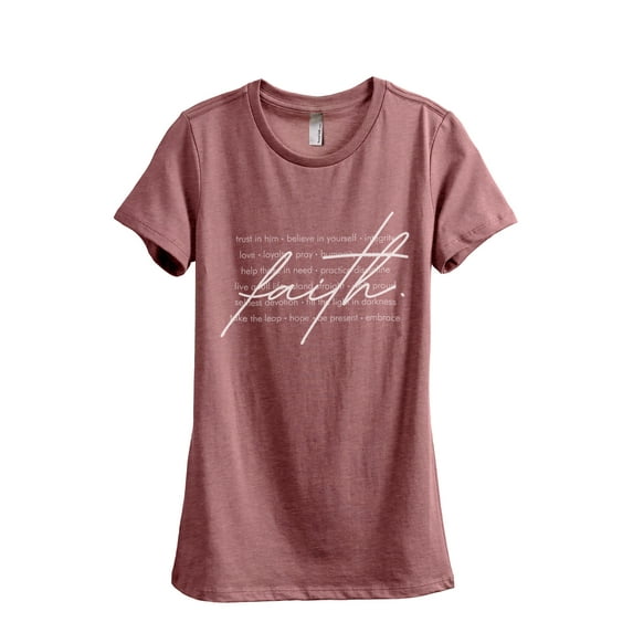 What Is Faith Women's Fashion Relaxed T-Shirt Tee Heather Rouge Large