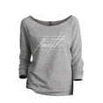 thumbnail image 1 of What Is Faith Women's Fashion Slouchy 3/4 Sleeves Raglan Lightweight Sweatshirt Sport Grey Small, 1 of 3
