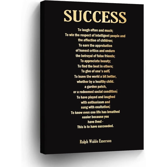 What Is Success Ralph Waldo Emerson Poem Wall Art Canvas Quote Motivational poster for Home, Office, Bedroom poster