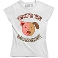 thumbnail image 1 of What Is The Difference Funny Cute Pig And Dog Face Printed Women's T-Shirt, 1 of 4