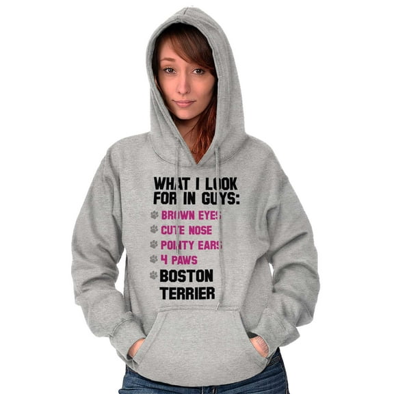 What Look In Guys Boston Terrier Dog Women Plus Size Graphic Pullover Hoodie Brisco Brands 4X