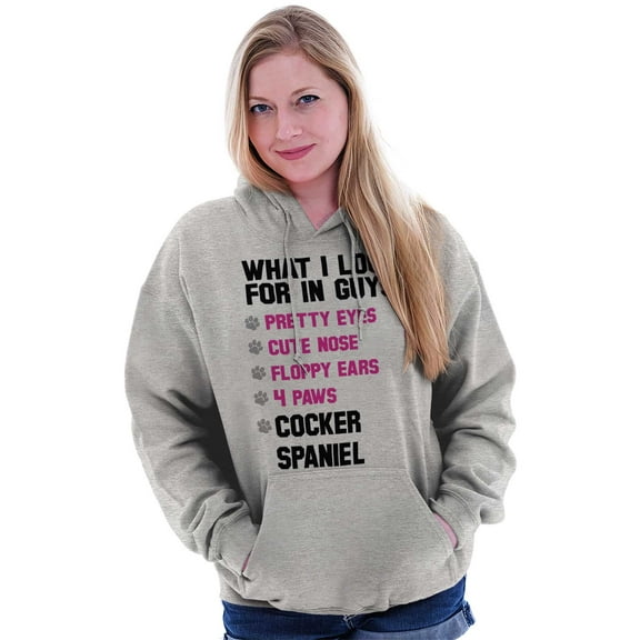 What Look In Guys Cocker Spaniel Dog Women Plus Size Graphic Pullover Hoodie Brisco Brands 3X