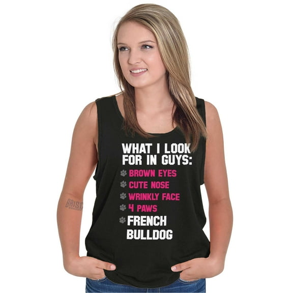 What Look In Guys French Bulldog Pet Tank Top Tee Shirt Women Brisco Brands S