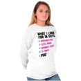 thumbnail image 1 of What Look In Guys Pug Owner Dog Lady Women Plus Size Long Sleeve Graphic Tee Brisco Brands 3X, 1 of 5