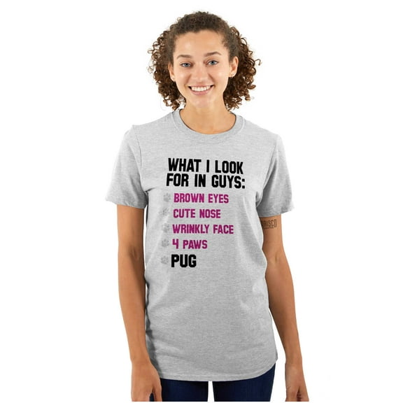 What Look In Guys Pug Owner Dog Lady Women's Graphic T Shirt Tees Brisco Brands S