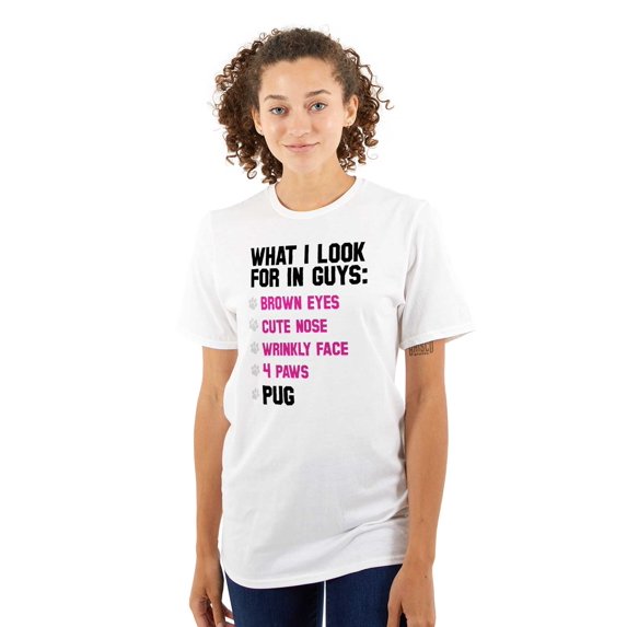 What Look In Guys Pug Owner Dog Lady Women's Plus Size Graphic Tee Brisco Brands 2X