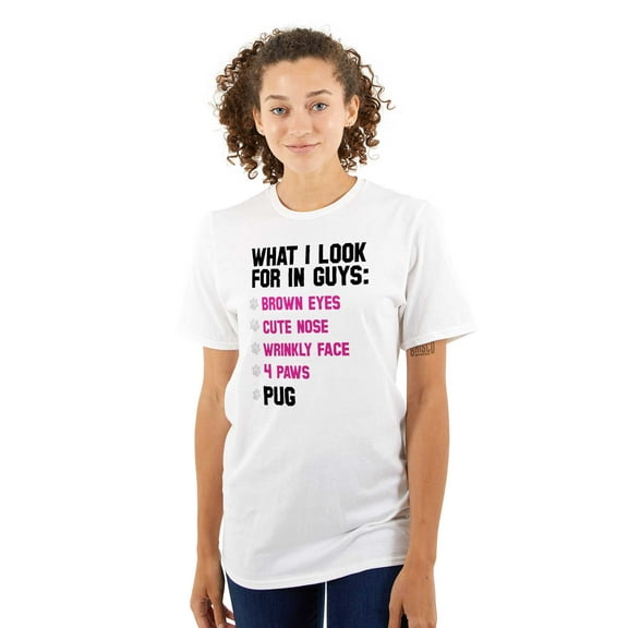 What Look In Guys Pug Owner Dog Lady Women's Plus Size Graphic Tee Brisco Brands 5X