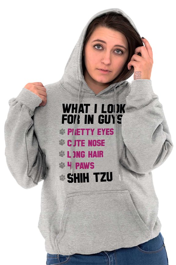 What Look In Guys Shih Tzu Dog Lover Hoodie Sweatshirt Women Brisco Brands S