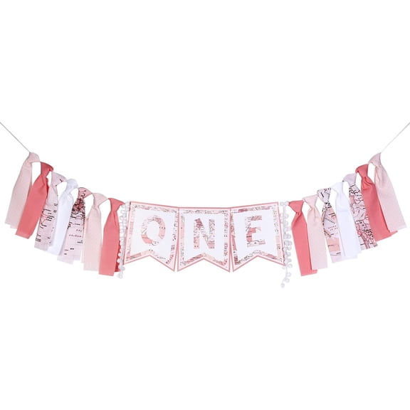 What a Onederful World 1st Birthday High Chair Banner for Girls Adventure Awaits Travel Around the World Decorations Pre-Strung What a Onederful World Banner