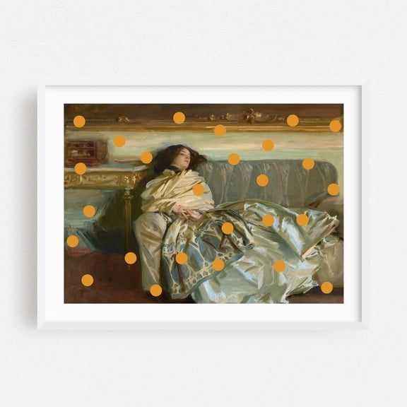 What? - Photography Victorian Vintage Art Deco Modern Art Fashion Pattern Geometric White Framed Wall Art Print 20 x 30 inches