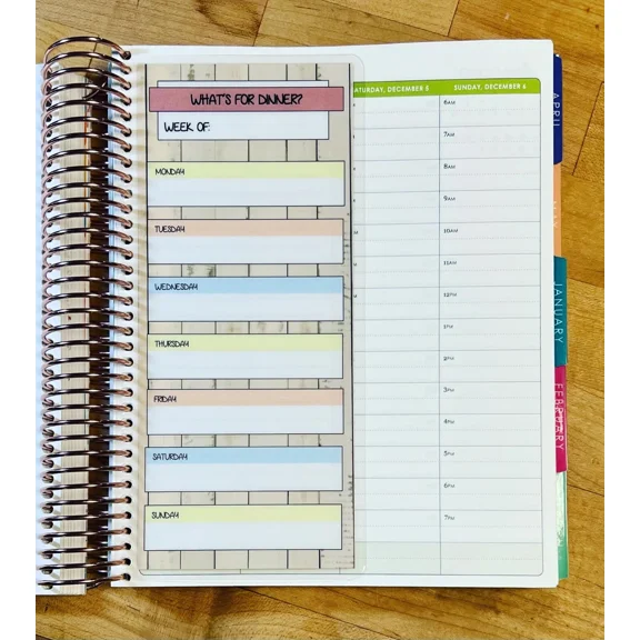 What'S For Dinner Meal List Short Dashboard 4 Use With Erin Condren Planner
