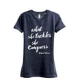 thumbnail image 1 of What She Tackles She Conquers Women's Fashion Relaxed T-Shirt Tee Heather Navy Large, 1 of 3
