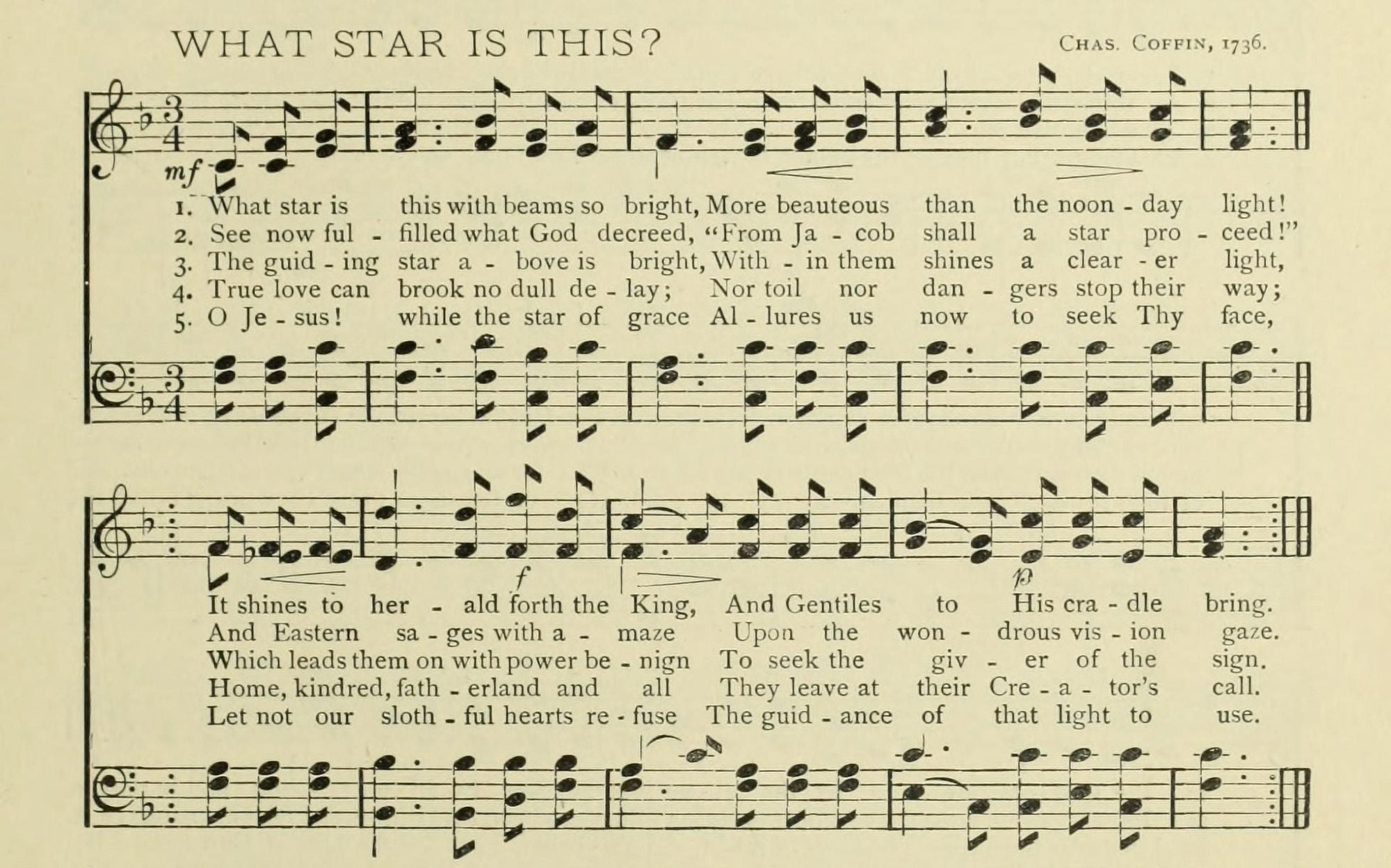 What Star is This Christmas in Song 1891 Canvas Art - (18 x 24)