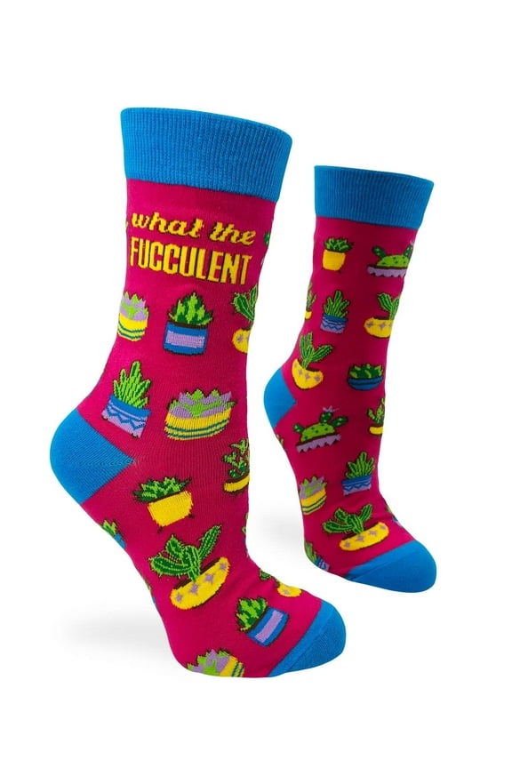 What The Fucculent Succulent Novelty Crew Socks for Women