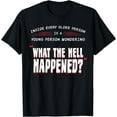 thumbnail image 1 of What The Hell Happened Shirt Grandparents Aging Grandpa T-Shirt Black Large, 1 of 4