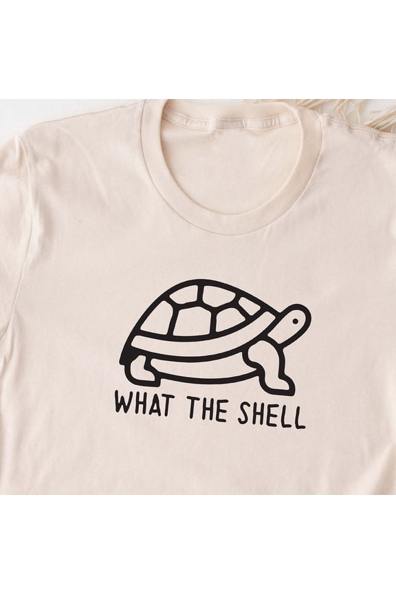 What The Shell Turtle Graphic T-Shirt: Funny Animal Lover Reptile Tortoise Tee SAND Unisex S-5XL Hot Trending Shirt, Vintage Birthday Gift
