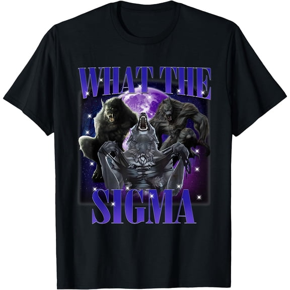 What The Sigma Funny Alpha Wolf Meme T-Shirt,Black color,size Toddler2T