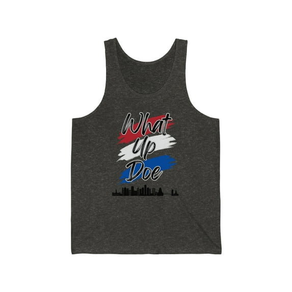 What Up Doe Jersey Tanks - Red, White, and Blue Design for 4th of July