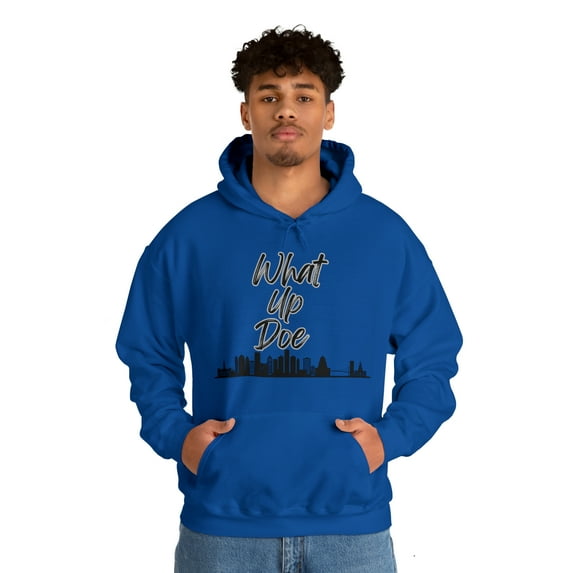 What Up Doe Unisex Warm and Cozy Hooded Sweatshirt Black Design