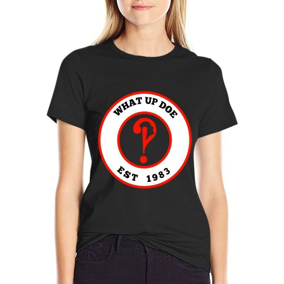 What Up Doe Women’s Cotton Short Sleeve T-Shirt HD Graphic Print Casual Crew Neck Tee S