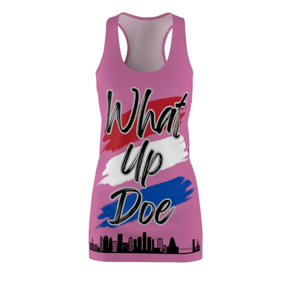 What Up Doe Women's Mini Tank Dress in Pink for 4th of July