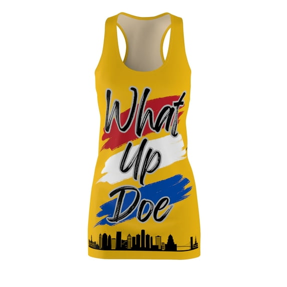 What Up Doe Women's Mini Tank Dress in Yellow for 4th of July