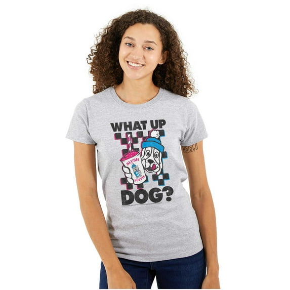 What Up Dog Vintage Slush Puppie Skater Women's T Shirt Ladies Tee Brisco Brands S