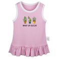 thumbnail image 1 of What Up Succa Cactus Funny Dresses For Baby, Newborn Babies Skirts, Infant Princess Dress, 0-24M Kids Graphic Clothes (Pink Sleeveless Dresses, 0-6 Months), 1 of 4