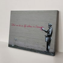 What We Do in Life Echoes in Eternity Canvas Art Print Stretched Framed Painting Picture Giclee Wall Decor by Banksy(12" W x 8" H,Framed)