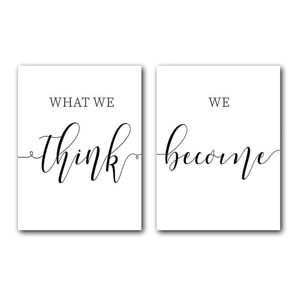 What We Think We Become Set of 2 Posters 18 x 24 Inches Minimalist Art Typography Art Bedroom Wall Art Romantic Gift Home Wall Art Poster