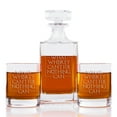 thumbnail image 1 of What Whiskey Can't Fix Nothing Can 26 oz. Classic Square Decanter and Rocks Glasses (Set of 3), 1 of 1