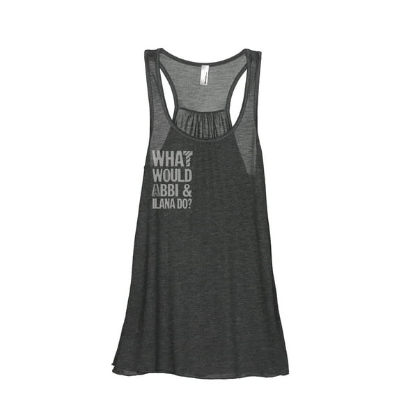What Would Abbi And Ilana Do Women's Fashion Sleeveless Flowy Racerback Tank Top Charcoal Grey X-Lar