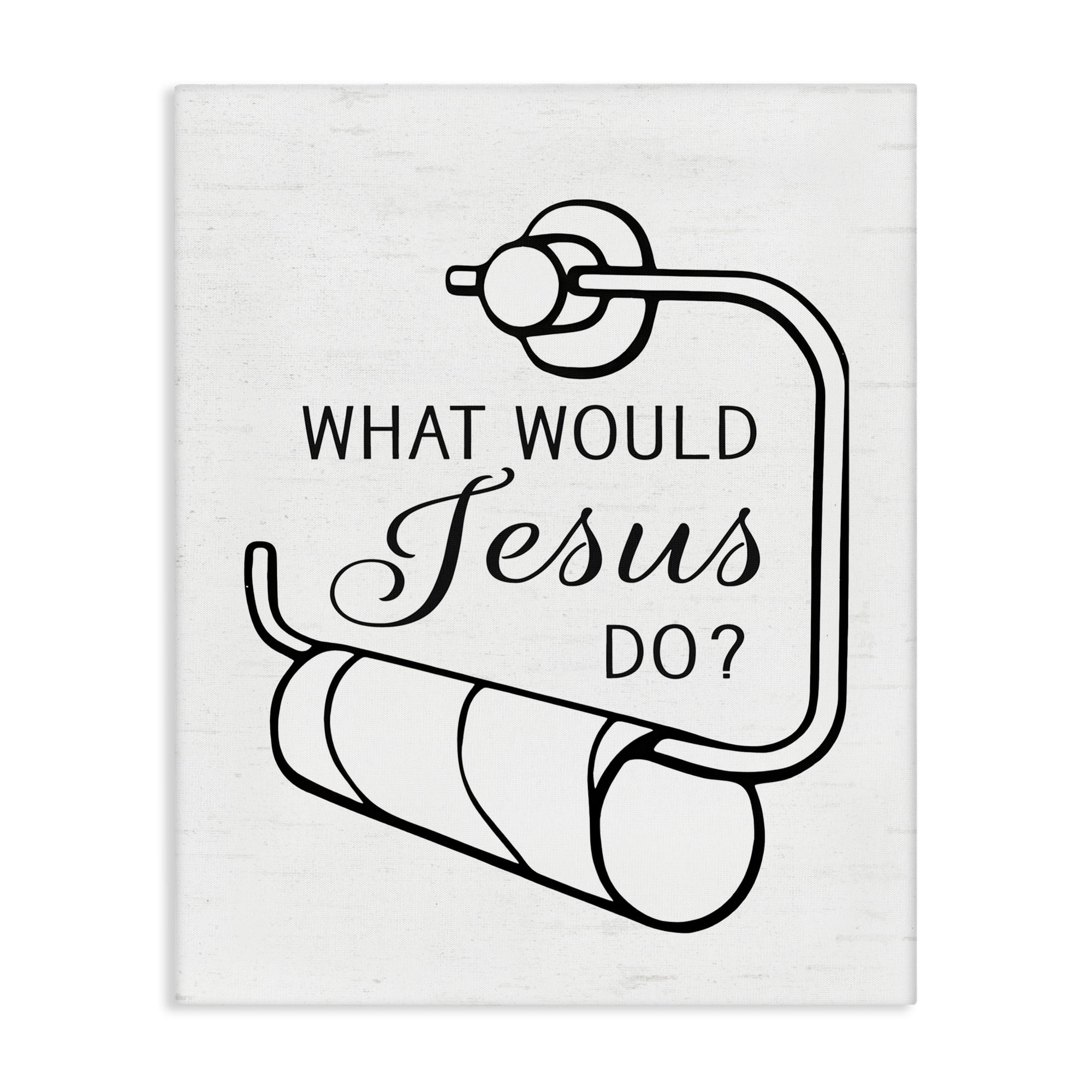 What Would Jesus Do Toilet Paper Canvas Wall Art, design by Lettered and Lined