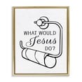 thumbnail image 1 of What Would Jesus Do Toilet Paper Gold Framed Floater Canvas Wall Art, design by Lettered and Lined, 1 of 10