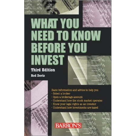 Pre-Owned What You Need to Know Before You Invest (Paperback) 0764124935 9780764124938