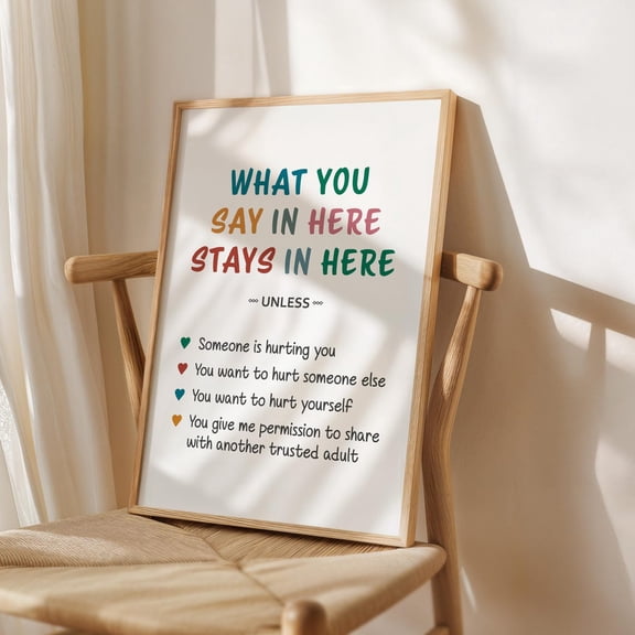 What You Say In Here Stays In Here Therapy Office Confidentiality Social Worker Sign School Psychology