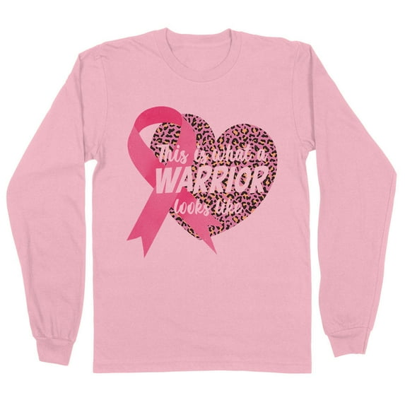 What a Warrior Looks Like Long Sleeve Shirt Unisex Large Pink