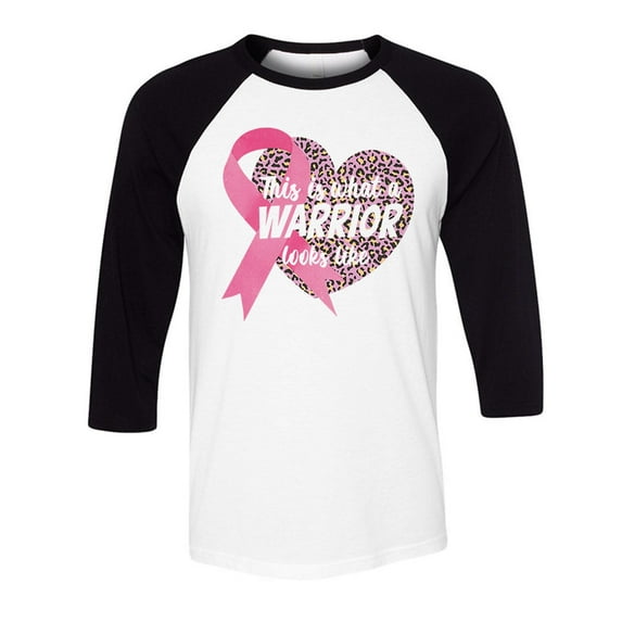 What a Warrior Looks Like Three-Quarter Raglan Sleeve Baseball Shirt Unisex Small White/Black