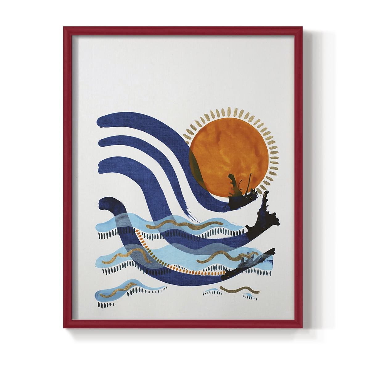 What a Way to Spend the Day Framed Print in Red Solid Wood 8 x 10 Framed Print