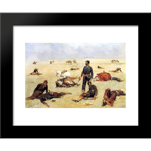 What an Unbranded Cow Has Cost 20x24 Framed Art Print by Remington, Frederic