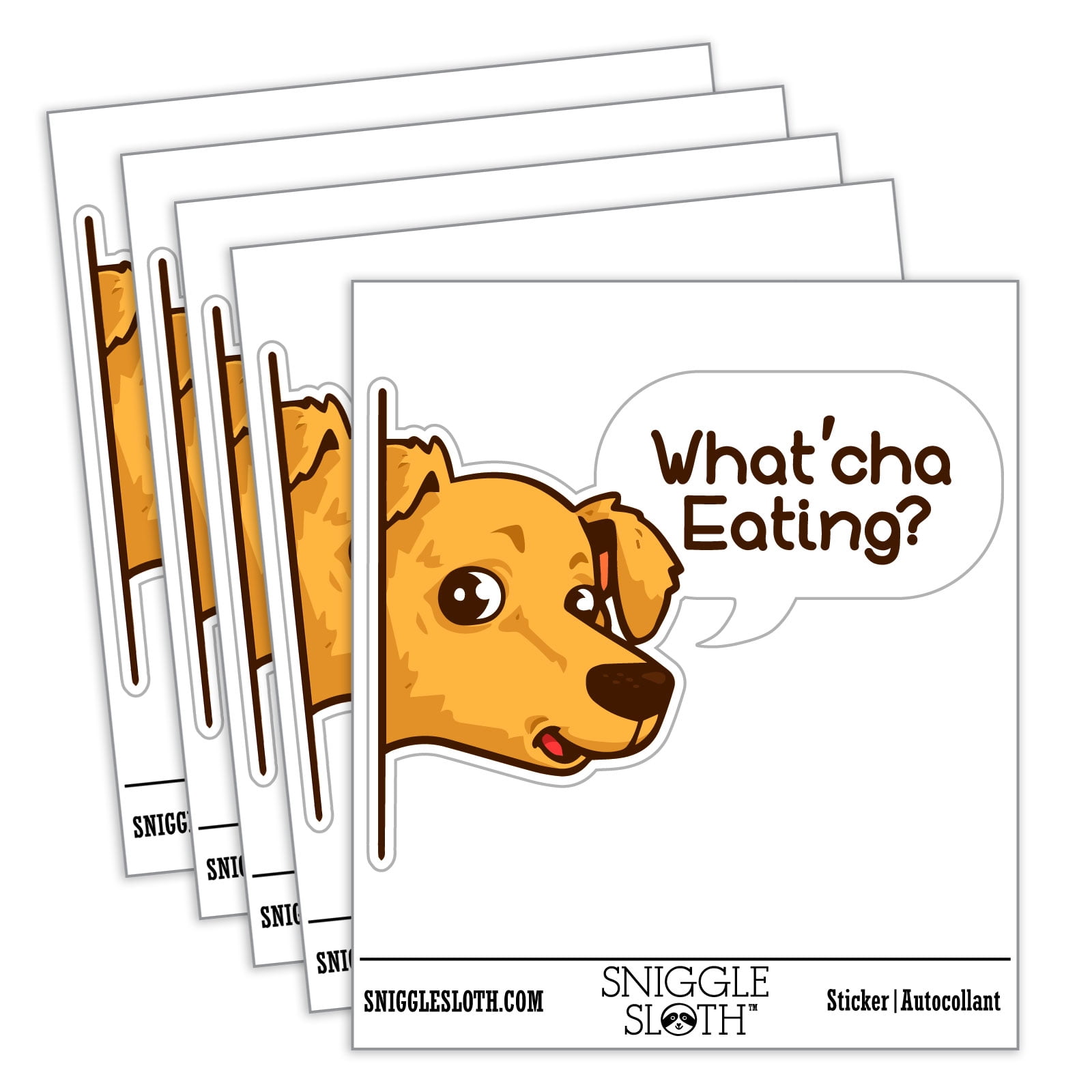Food Hunger Sticker What'cha Eating Hungry Pet Dog Begging Food Car Window Bumper Water ...
