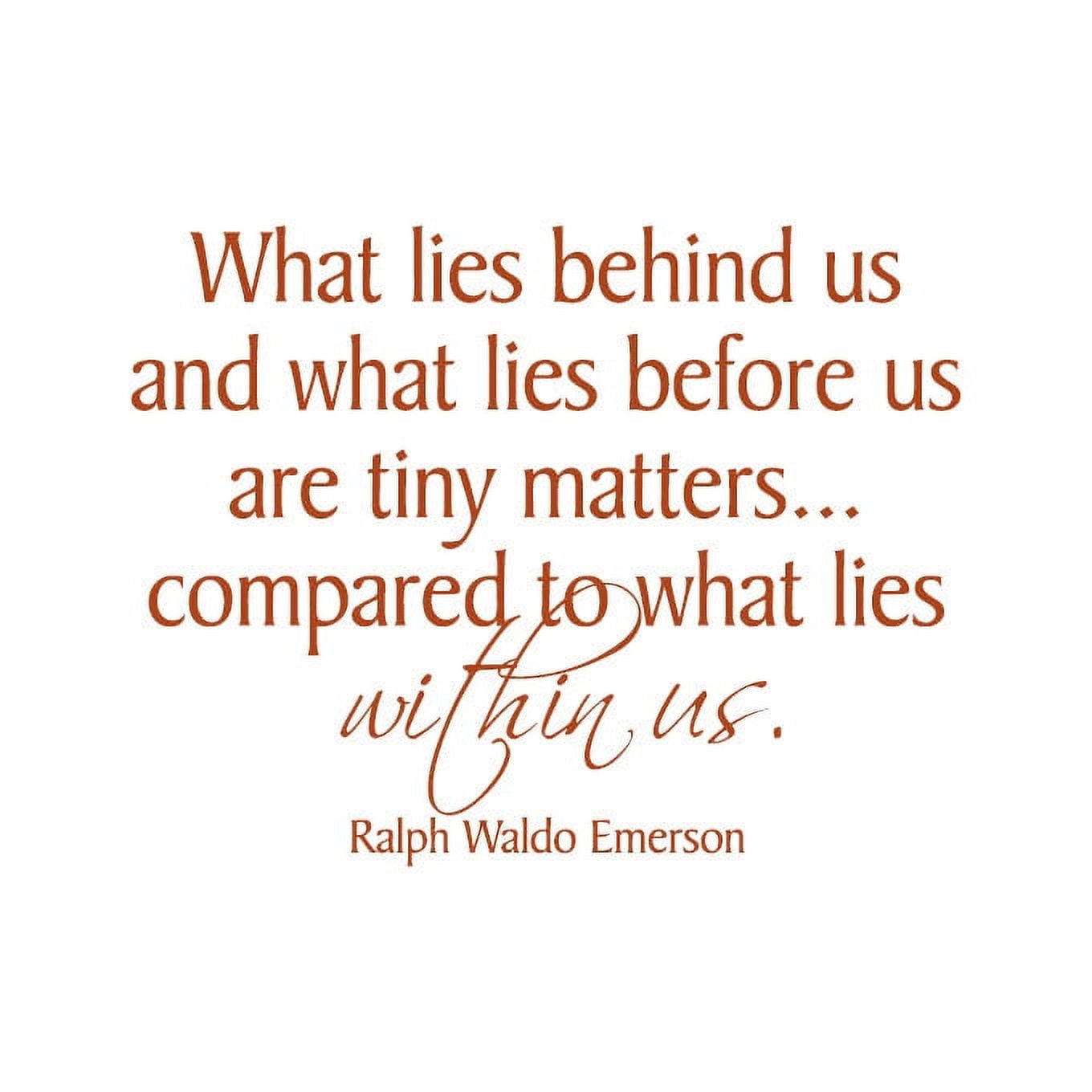 What lies behind us and what lies before us are tiny.. Vinyl Quote