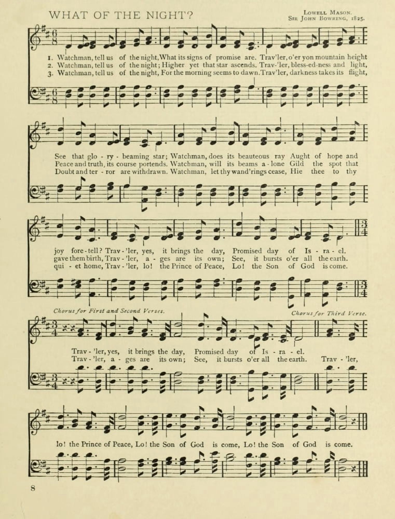 What of the Night Christmas in Song 1891 Canvas Art -  (24 x 36)
