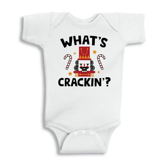 What's Cracking Nutcracker Christmas Baby Onesie Infant One Piece Bodysuit Newborn White