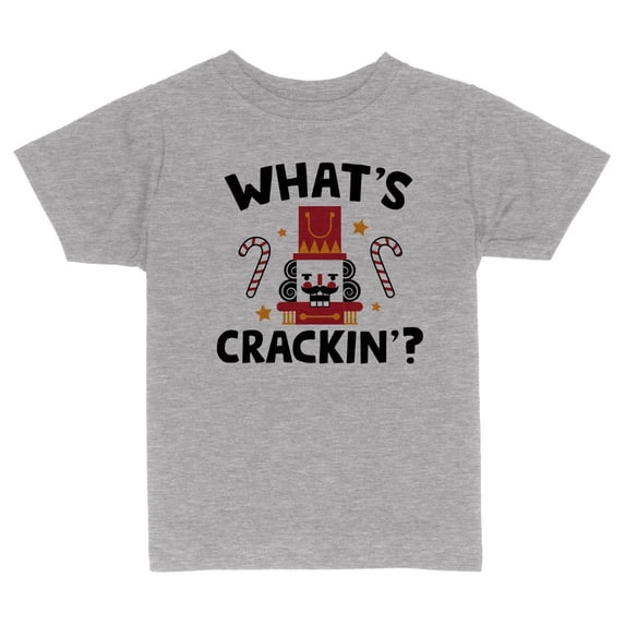 What's Cracking Nutcracker Christmas Toddler Kids T-Shirt 2T Heather Grey