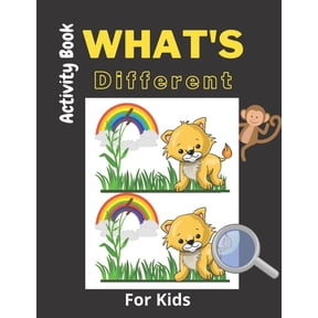 What's Different Activity Book For Kids: Find 7 Differences on this Book, Animals, Gifts For Boys And Girls, (Paperback)