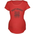 thumbnail image 1 of What's Kraken Cracking Funny Pun Maternity Soft T Shirt Red SM, 1 of 1