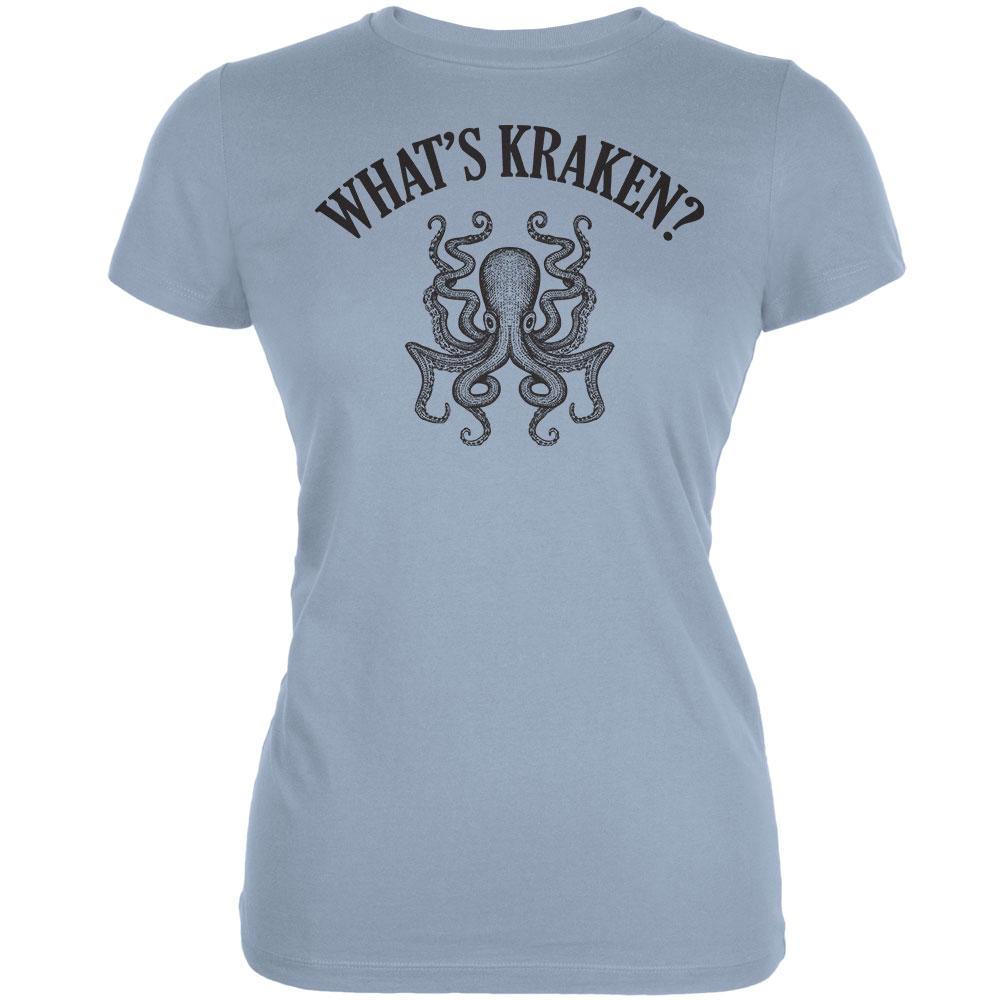 What's Kraken? Light Blue Juniors Soft T-Shirt - X-Large - image 1 of 1
